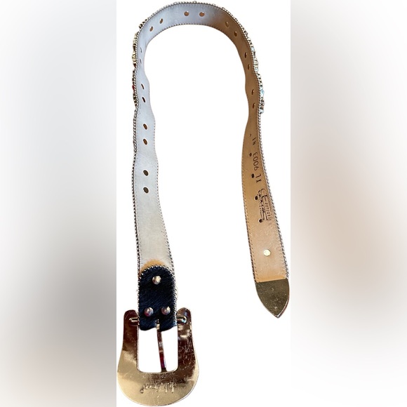 Y2K rock ‘n’ roll rhinestone embellished horse hair BB Simon belt